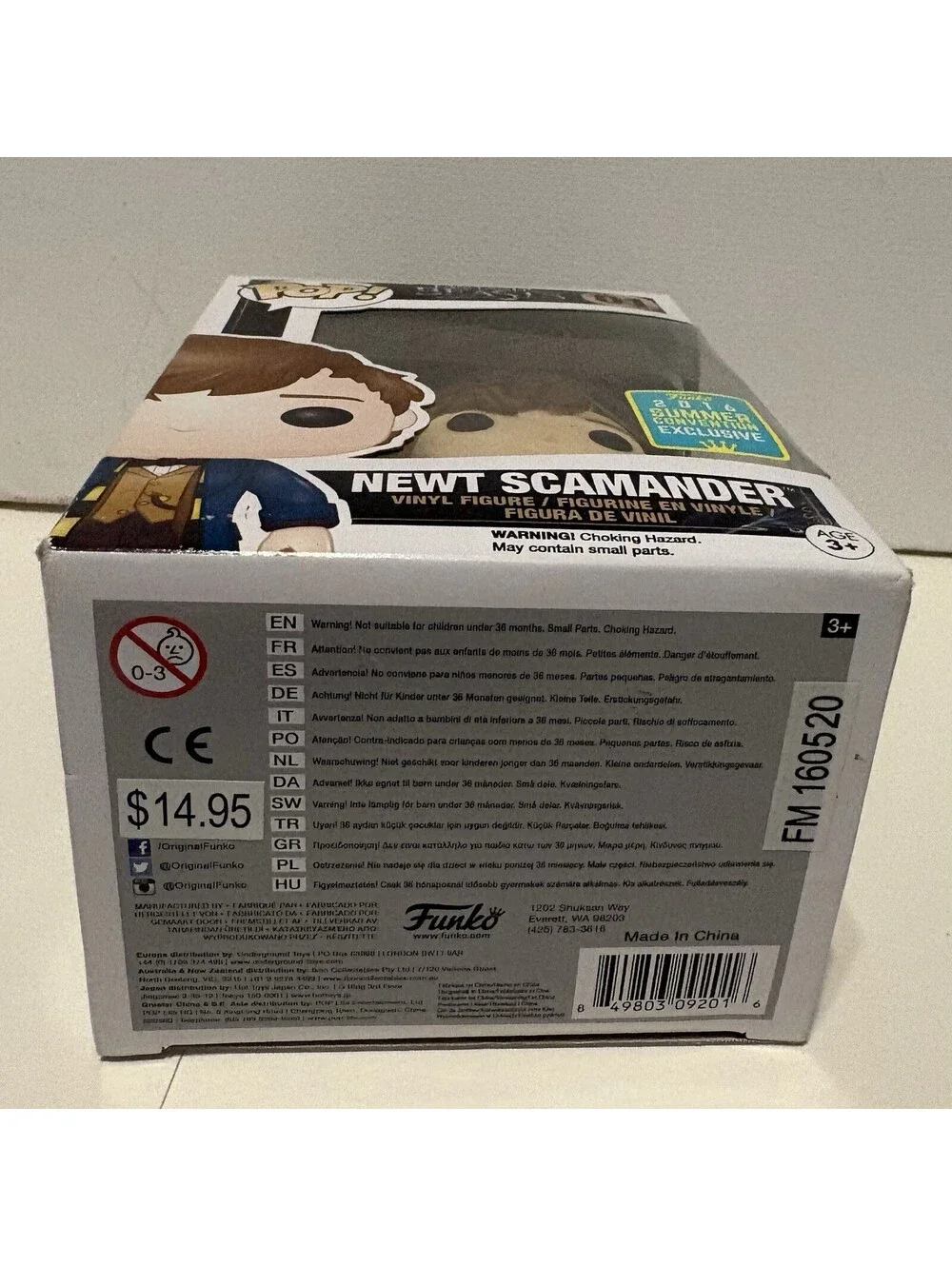 FUNKO POP! Movies FANTASTIC BEASTS NEWT SCAMANDER  #01 NIB Summer Exclusive 2016